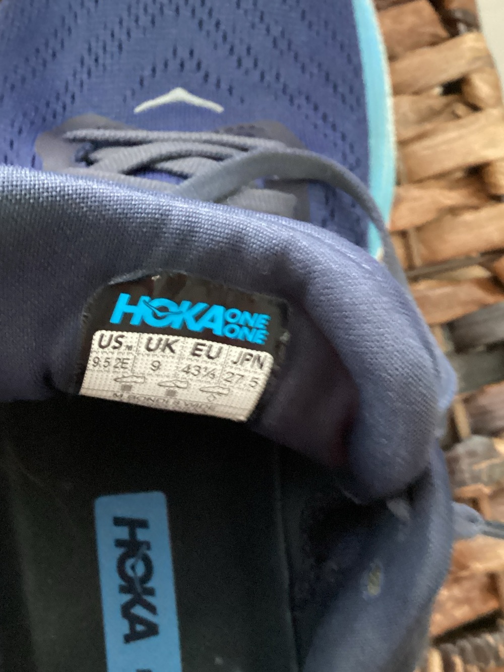 Hoka Men's Navy and Light Blue Cushioned Running Shoes - Picture 10 of 11
